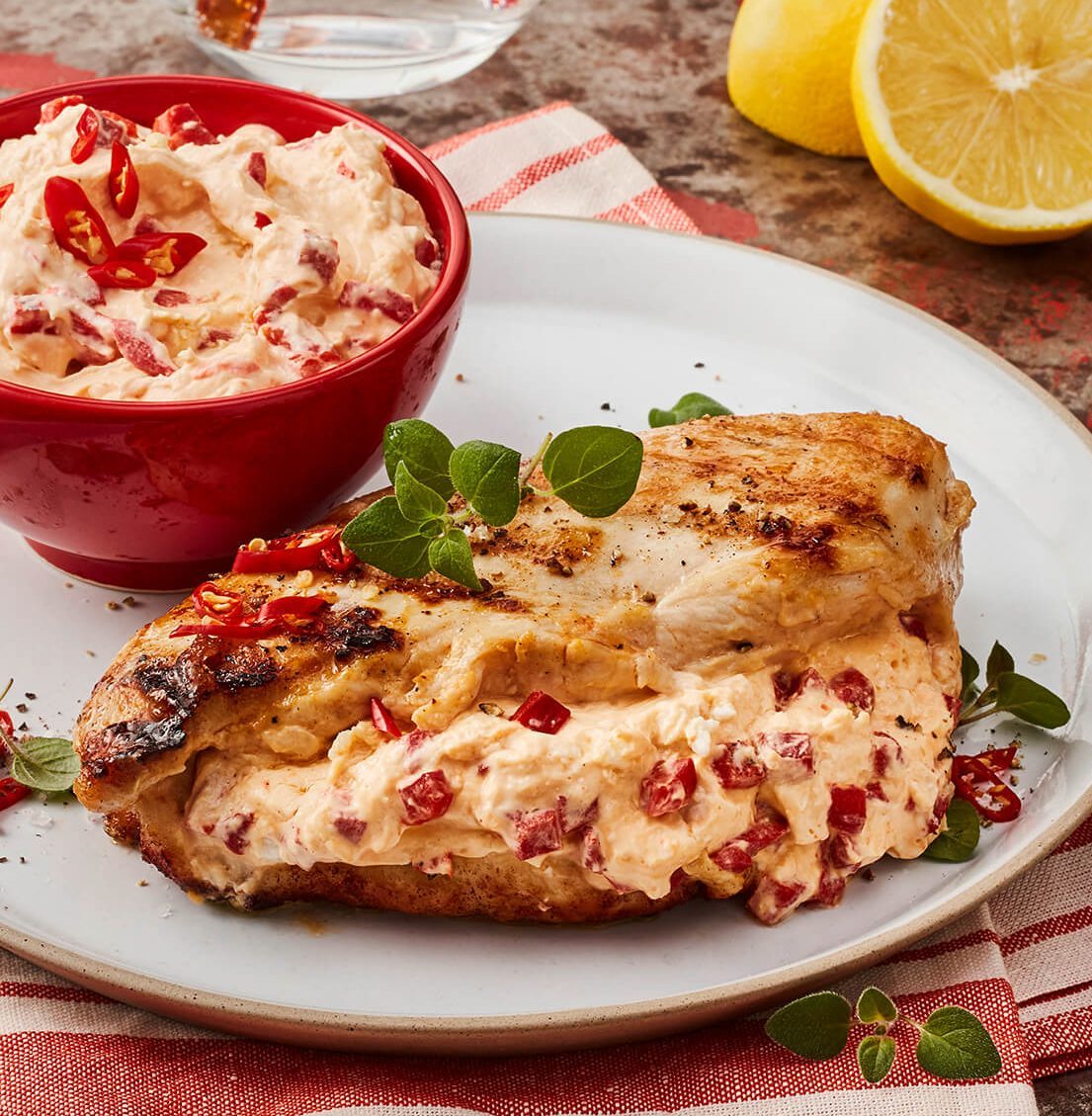 Gefüllte Hähnchenfilets mit Dip - miree