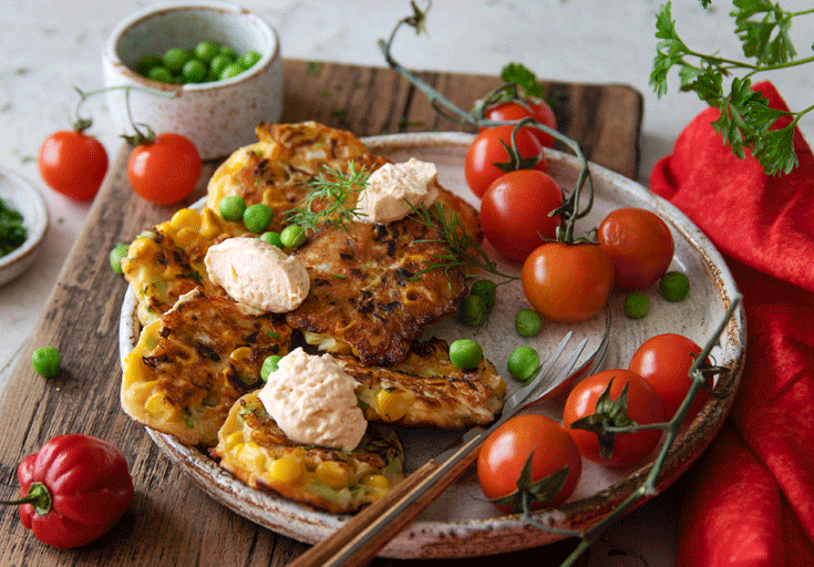 Kohlfrikadellen mit Frischkäse und Kräutern - miree