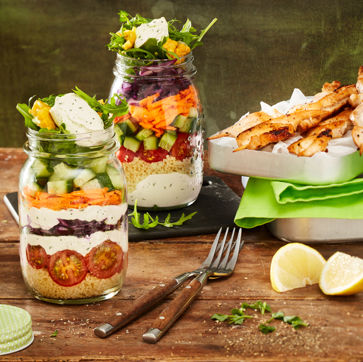 Bunter Couscous-Salat - Mealprep mit miree Knoblauch-Kräuter - miree
